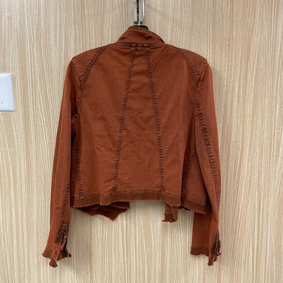 Free People Orange Denim Jacket Size Small - Picture 7 of 7